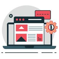 Concept Illustration Depicting the Essential Elements of Front End Development vector