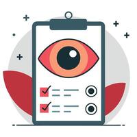 Comprehensive Eye Exam Demonstration with Charts and Tools in a Healthcare Setting vector