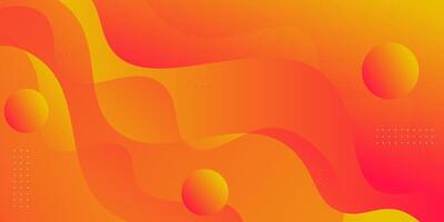Dynamic color orange wave textured background design in 3D style with simple pattern. eps10 vector