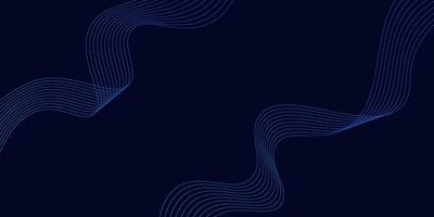 Dark blue background with bright wavy line pattern. The background is sleek and minimalist, with smooth curves and sleek textures. Modern wavy line pattern background. eps10 vector