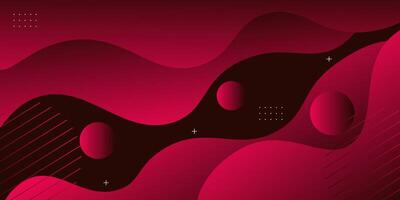 Abstract red wave geometric banner background with 3d look and simple pattern. Cool and luxury design. vector