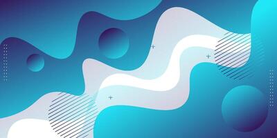 Blue geometric business banner design. Creative banner design with wave shape as template. Simple design on white horizontal banner. eps10 vector