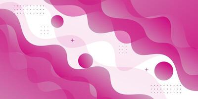 Simple wavy pink frame geometric business banner design. Creative banner design with curved and circle shapes on white background for template. Simple horizontal banner. eps10 vector