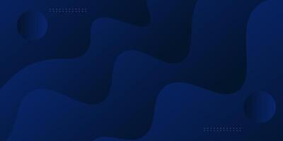 Abstract dark blue wave 3D background with shadow. Dark blue black gradient color on background. eps10 vector