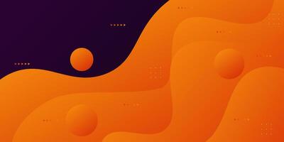 Abstract orange banner wave background. Simple bright colorful banner design. Wave pattern design. Eps10 vector