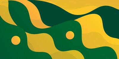 Green and yellow gradient wave dynamic abstract background with wave shape. Simple style background with fresh and colorful creative elements. Eps10 vector