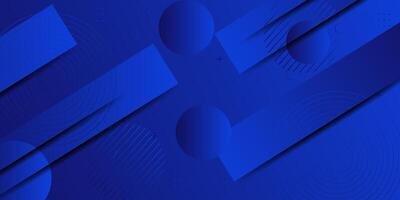 Abstract 3D dark blue diagonal geometric background. Square and circle shapes overlap with line pattern. Eps10 vector