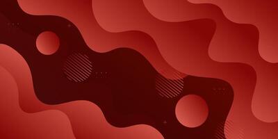Modern abstract liquid red color background. Dynamic textured geometric wave element design. vector