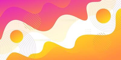 Pink and orange geometric business banner design. Creative banner design with wave and line shapes as template. Simple horizontal banner. Eps10 vector