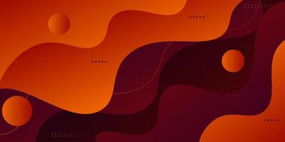 Colorful geometric wave 3D background. Dark red elements with orange fluid gradient pattern. Dynamic shape composition. eps10 vector