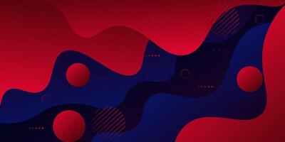 Abstract wave dynamic blue and red gradient background. Trendy background pattern design. Eps10 vector