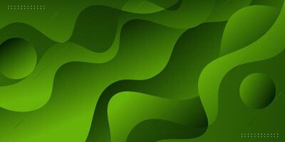 Dark green wave background with simple line shapes and patterns. Simple green wave design. eps10 vector