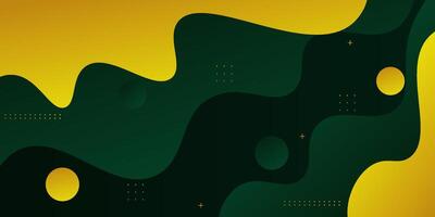 Modern yellow and dark green geometric business banner design. Creative banner design with wave and line shape as template. Eps10 vector