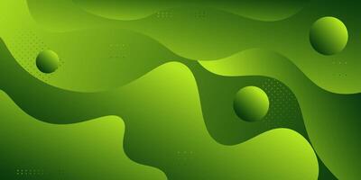 Green fluid geometric business banner design. Creative banner design with wave shape on colored background for template. Simple horizontal banner. eps10 vector