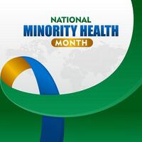 National Minority Health Month background template. observed every year in April vector