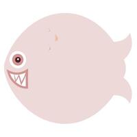 Cartoon Piranha with Sharp Teeth Illustration vector