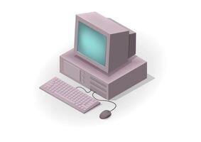Isometric retro or old computer vector