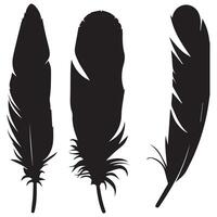 Feathers silhouette set vector