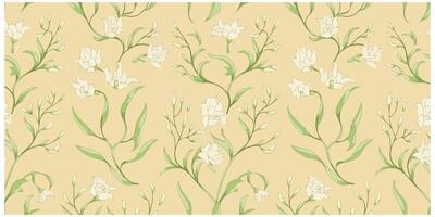 Blooming Seamless Pattern with Tiny Wild Flowers vector