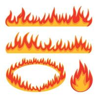 funny Flaming Frames Round, Oval and Square Fire Borders vector