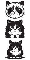 Grumpy Cat Silhouette Illustration vector