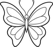 Minimalist butterfly in flight with clean line art vector