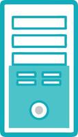 Tech-themed computer hardware icon in geometric style vector