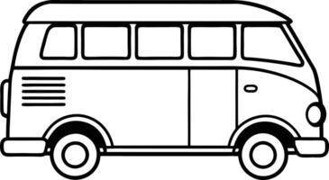 Nostalgic van design with sleek, smooth lines vector