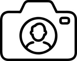 Modern camera and user identity combination icon vector