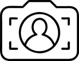 Minimalist camera icon with a user profile silhouette vector