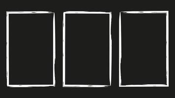 Frame Photo grunge texture Overlay effect set. Three white squares on a black background. Design for social media flyer poster screen print card background. illustration. vector