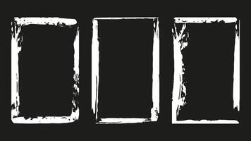 Frame Photo grunge texture Overlay effect set. Three white squares with black outlines. Design for social media flyer poster screen print card background. illustration. vector