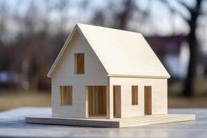 a Close-up of gables roof on stick built home under construction . photo