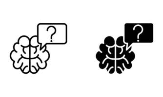 brain with chat bubble and question mark vector