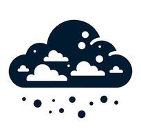 A black and white cloud with snow falling from it vector