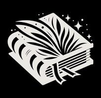 An open book with stars on it vector