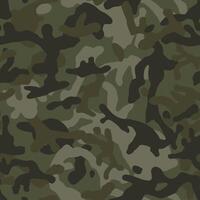 Green seamless camouflage pattern background. Army clothing style. Forest masking military camo texture vector
