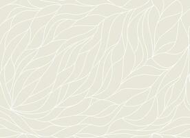 Organic petals pattern with white wavy lines and scrolls leaves on light beige background. Abstract texture in art deco style. plant ornament. Seamless design for textile, fabric and wrapping vector