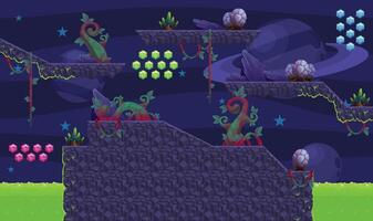Alien Planet Platformer Game Tileset vector