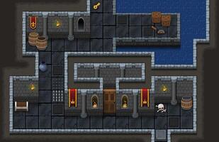 Fantasy Castle Dungeon Top Down Game Tileset vector