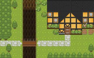 Medieval RPG Inn Top Down Game Tileset vector