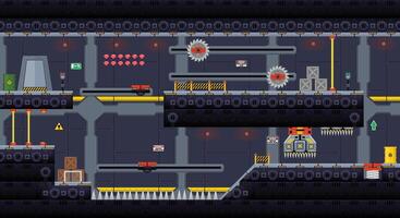 Space Ship Platformer Game Tile Set vector