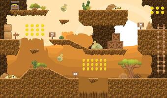 Cowboy Wild West Desert Platformer Game Tileset vector