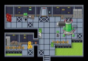Robot Factory Top Down Game Tileset vector