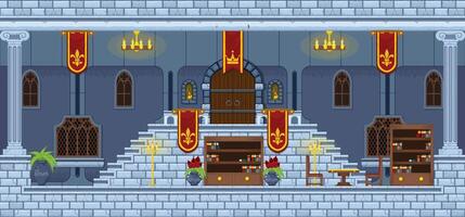 Kingdom Castle Fantasy 2D Platformer Game Tileset vector