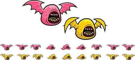 Monster Bat Game Character Sprite Sheet vector