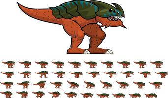 Alien Monster Dinosaur Game Character Sprite Sheet vector