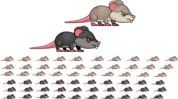 Rat Mouse Game Character Sprite Sheet vector