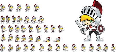 Knight Game Character Sprite Sheet vector