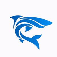 illustration graphics of design symbols abstract shark fish. logo template vector
